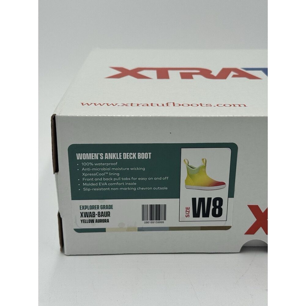 XTRATUF Women's Ankle Deck Boot Yellow Aurora New In Box Size 8 - Picture 8 of 8